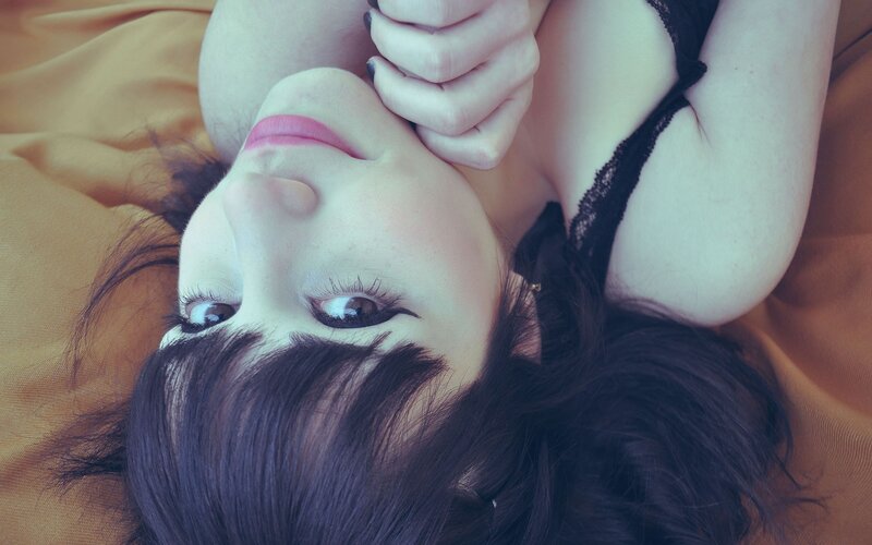 Woman Lying on Back — Brown, Intimate