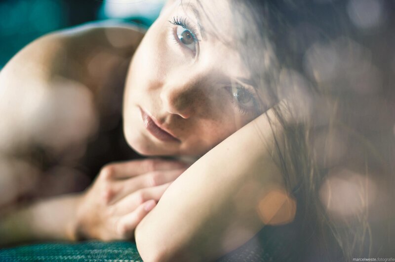 Woman Lying on Back — Green, Intimate