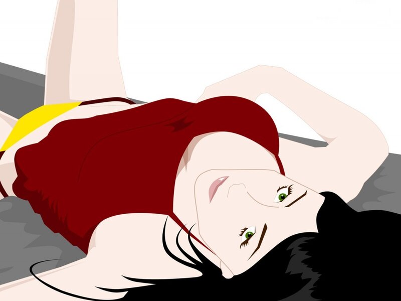 Woman Lying on Back — Red, Neutral