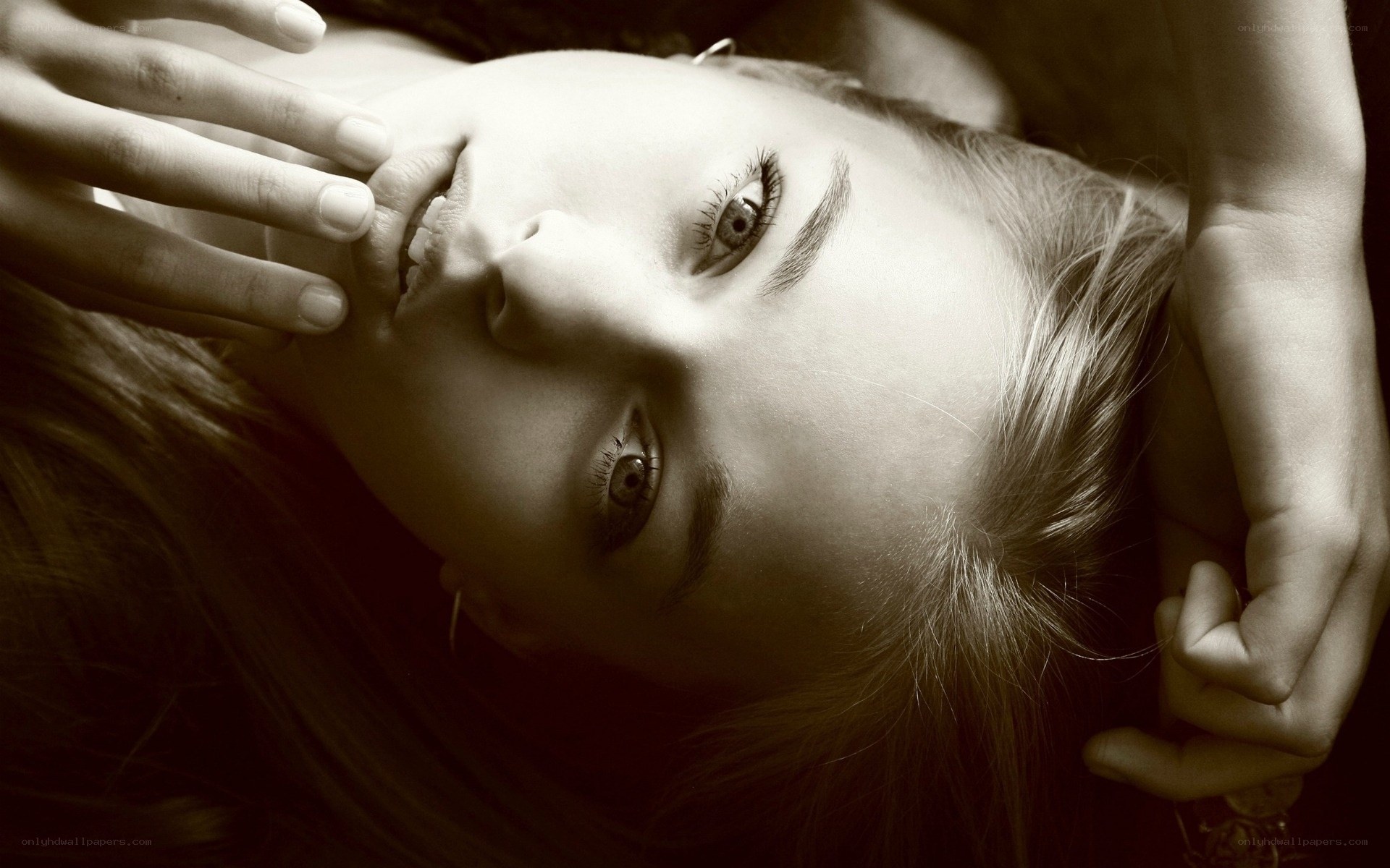 woman lying on back