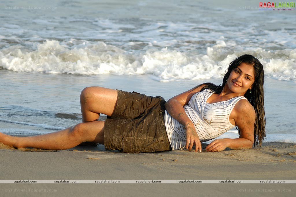 woman lying on beach
