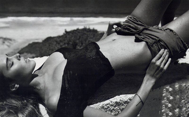 woman lying on beach