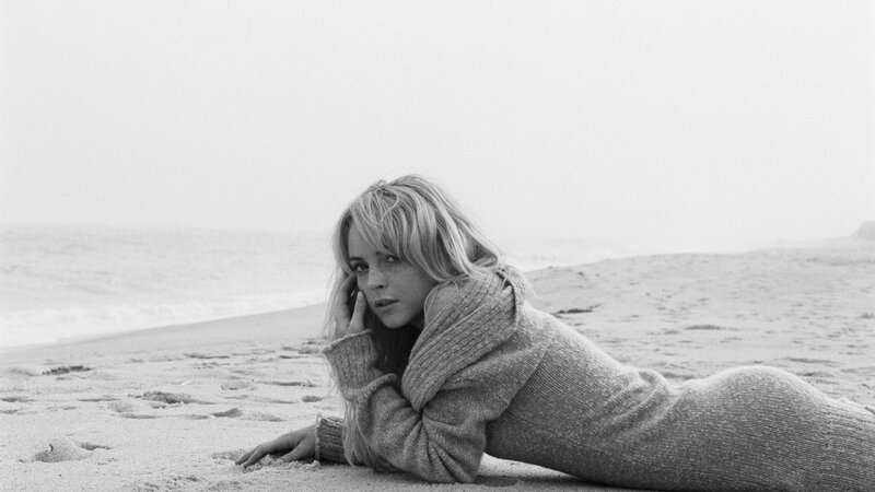 Woman Lying on Beach — Black, Melancholic