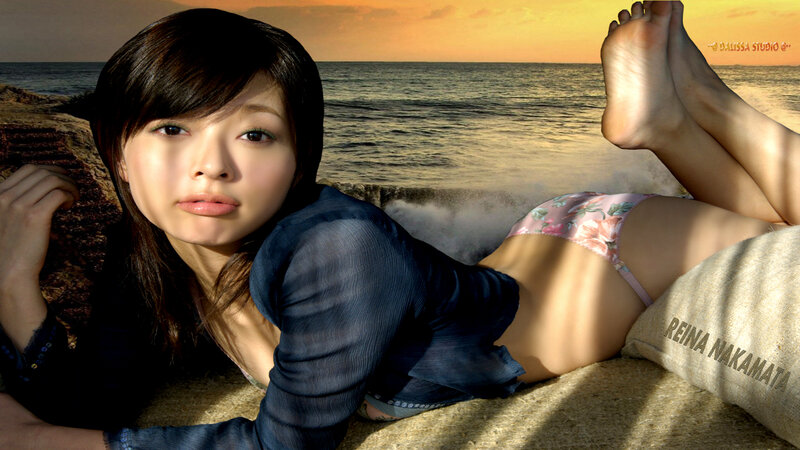 Woman Lying on Beach — Blue, Serene