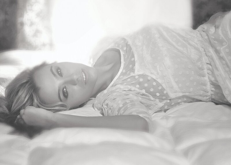Woman Lying on Bed — Black, Serene, Morning, Photograph