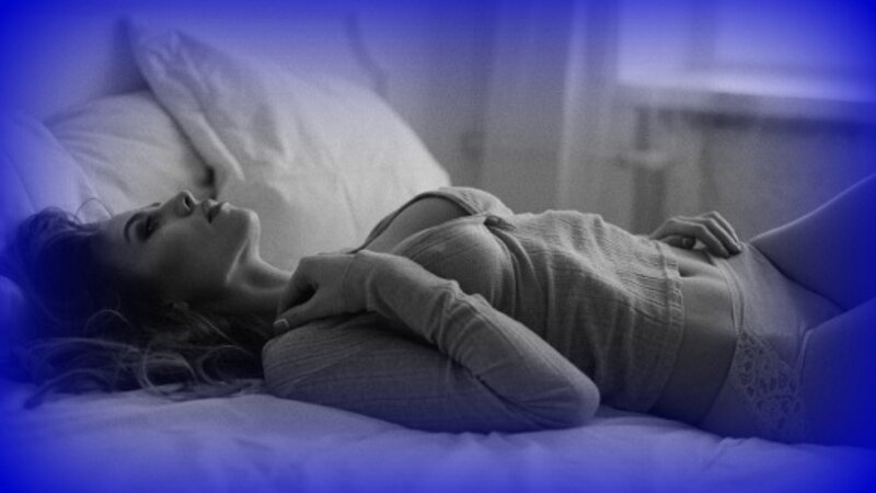 Woman Lying on Bed — Blue, Calm, Night