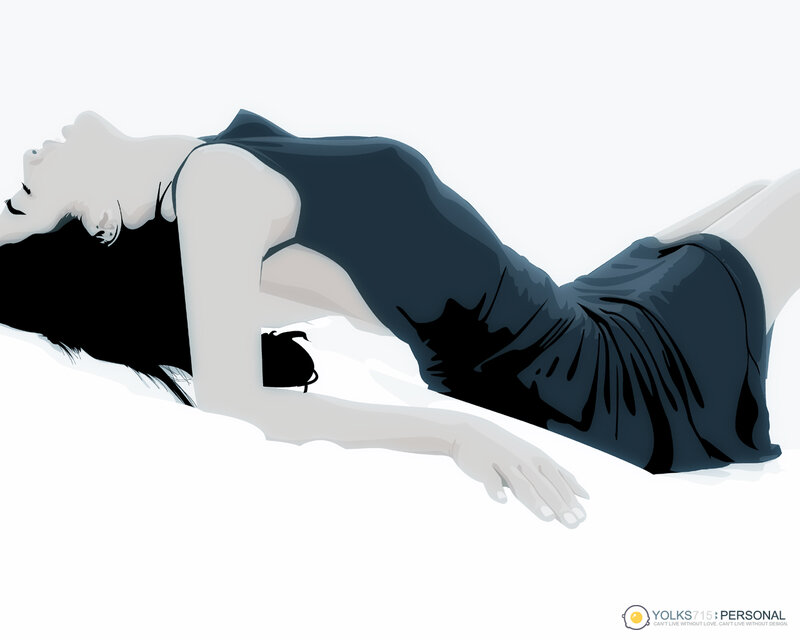 Woman Lying on Bed — White, Calm, Digital Art