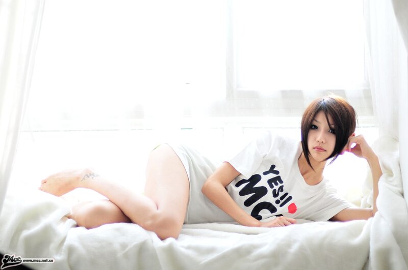 Woman Lying on Bed — White, Calm, Morning, Photograph, Window