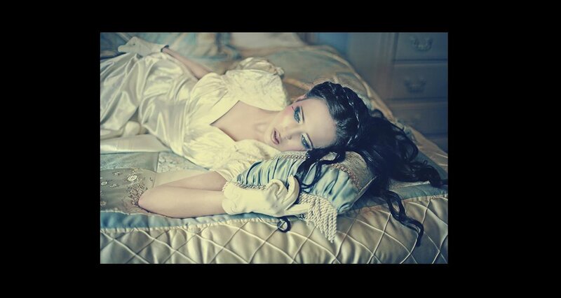 Woman Lying on Bed — White, Dramatic, Photograph, Pillow
