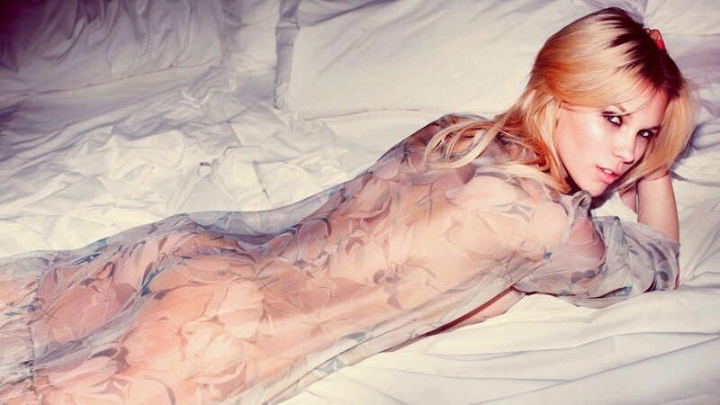 Woman Lying on Bed — White, Seductive, Photograph, Pillow, Dress
