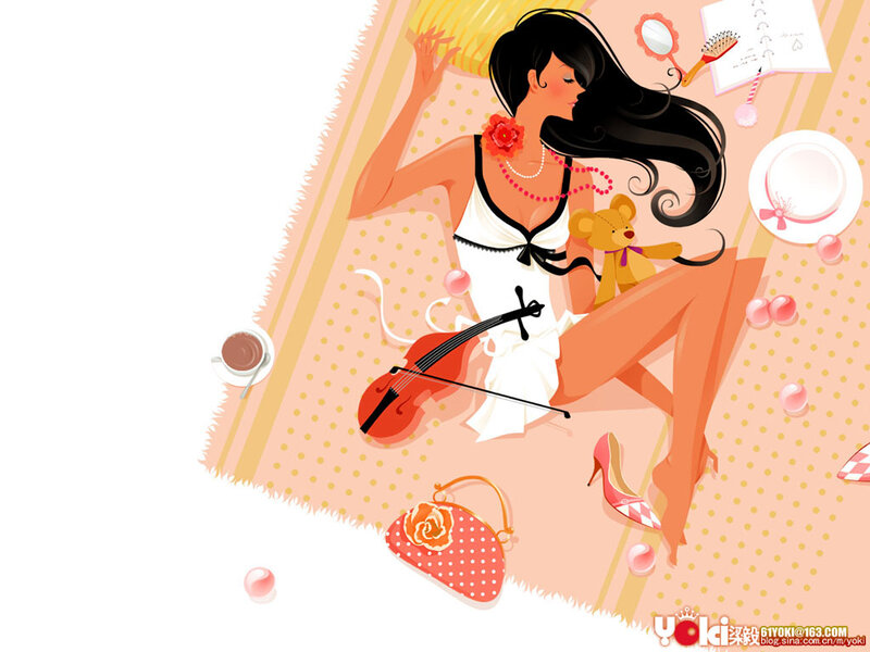 Woman Lying on Blanket — Pink
