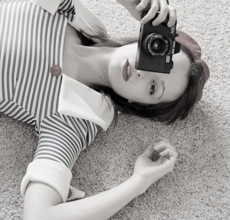 Woman Lying on Carpet — Black, Calm