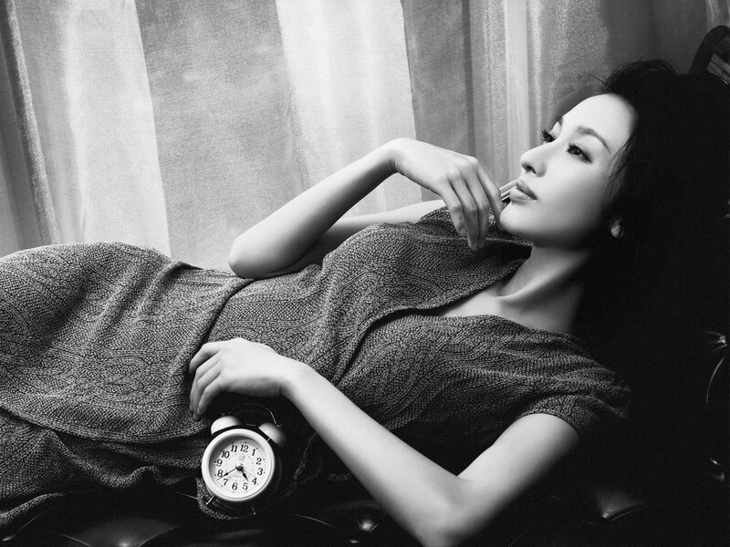 Woman Lying on Couch — Black, Calm, Photograph, Alarm Clock
