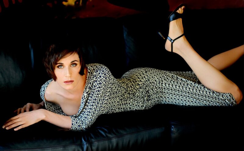 Woman Lying on Couch — Black, Dramatic, Photograph, Heels, Dress