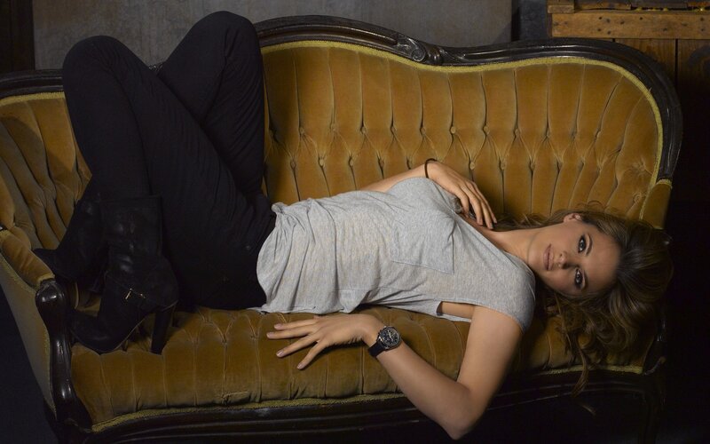 Woman Lying on Couch — Brown, Relaxed, Photograph, Boots, Watch