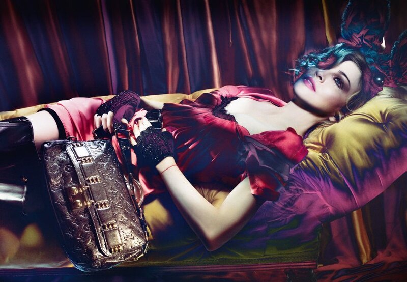 Woman Lying on Couch — Red, Dramatic