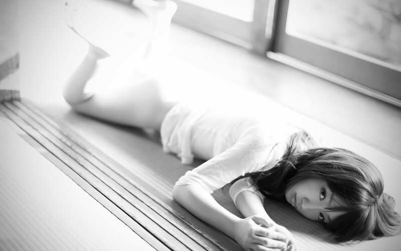 Woman Lying on Floor — Black, Calm, Morning, Photograph