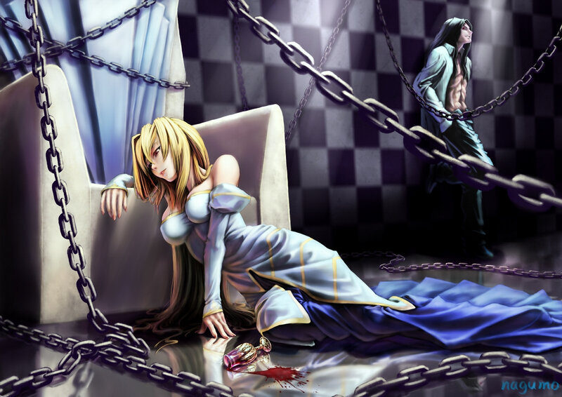 Woman Lying on Floor — Blue, Dramatic, Digital Art