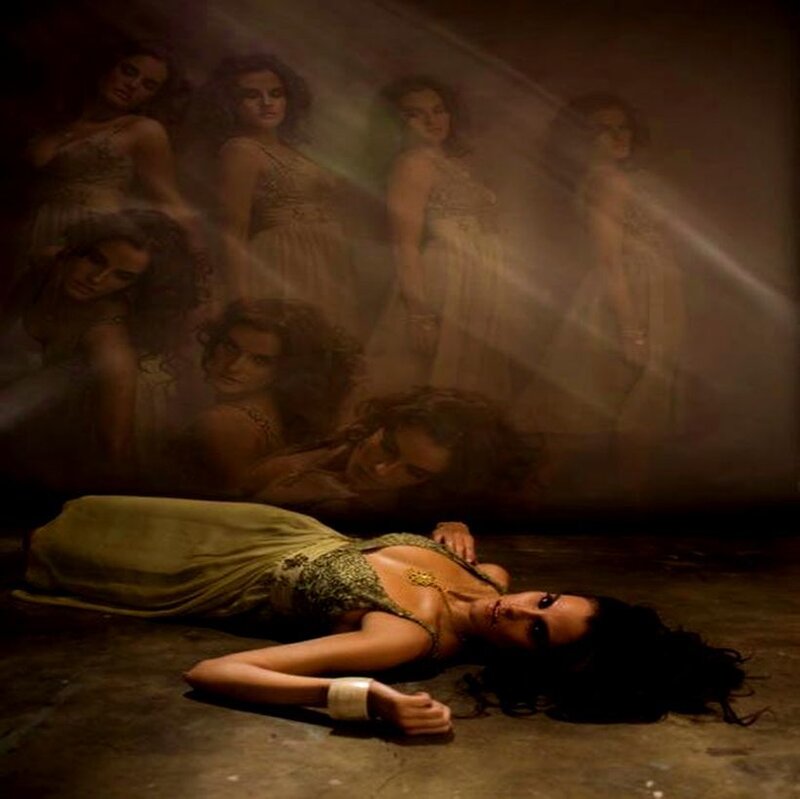 Woman Lying on Floor — Brown, Dramatic