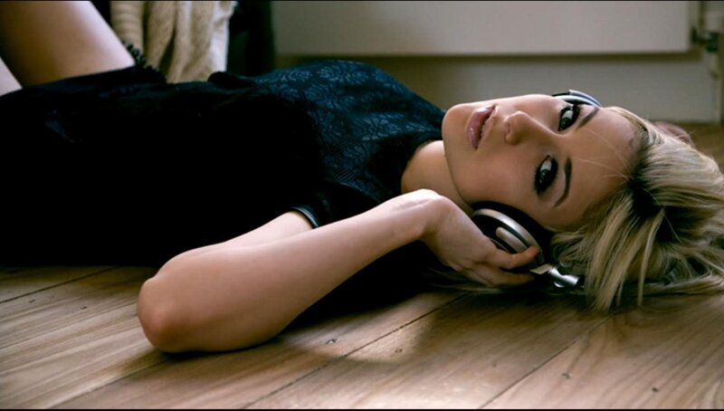 Woman Lying on Floor — Brown, Relaxed, Photograph, Headphones, Wooden Floor
