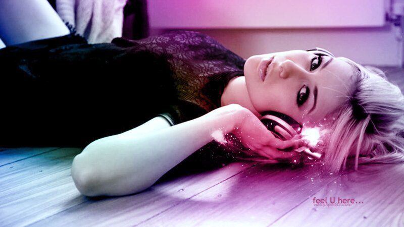 Woman Lying on Floor — Purple, Dreamy