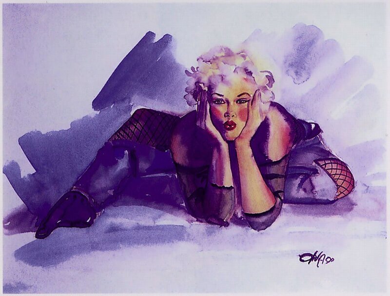 Woman Lying on Floor — Purple