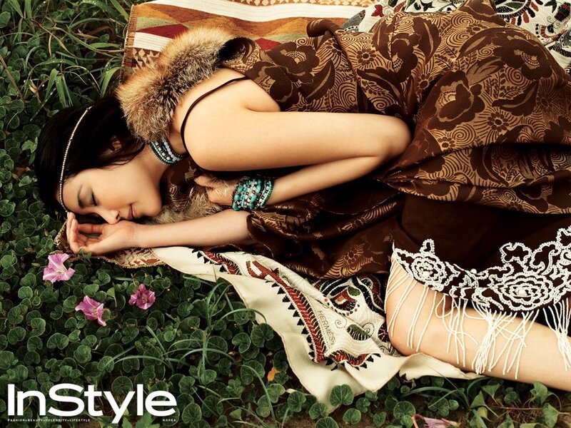 Woman Lying on Grass — Brown