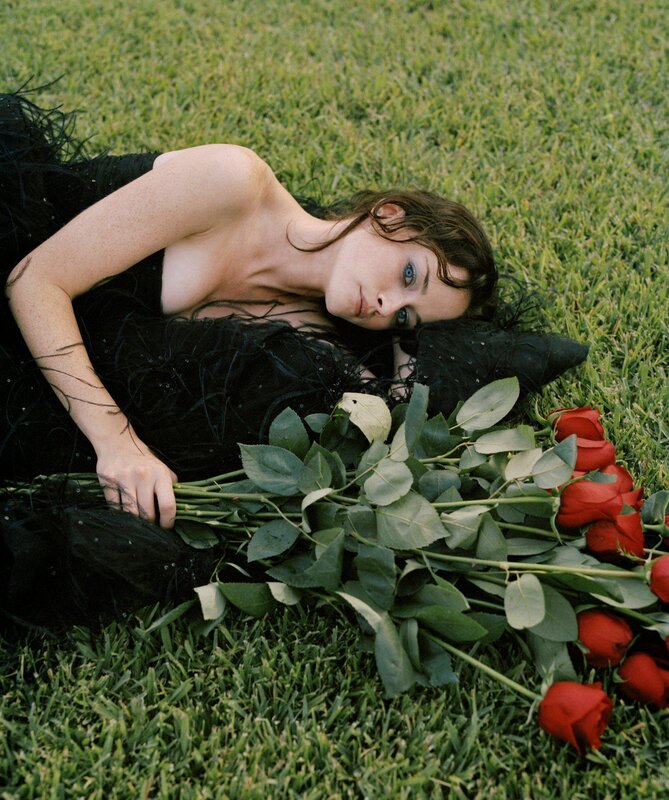 Woman Lying on Grass — Green, Dramatic, Afternoon