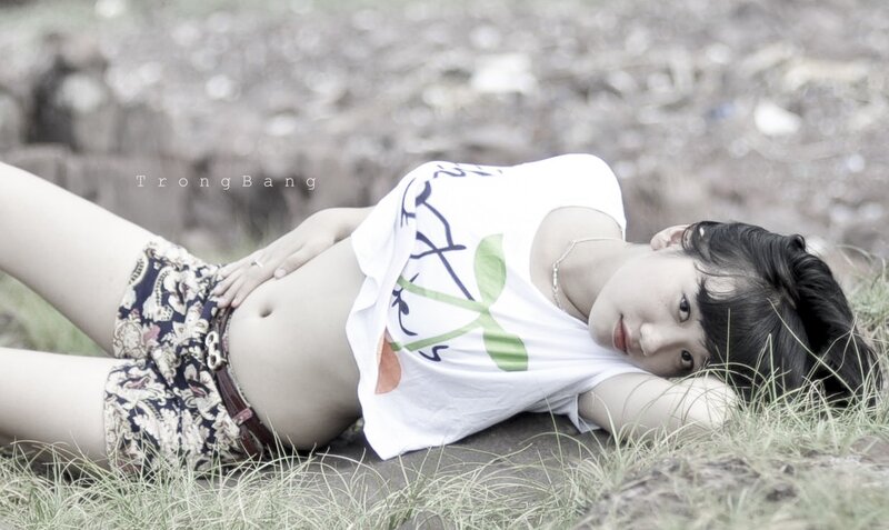 Woman Lying on Grass — White, Calm