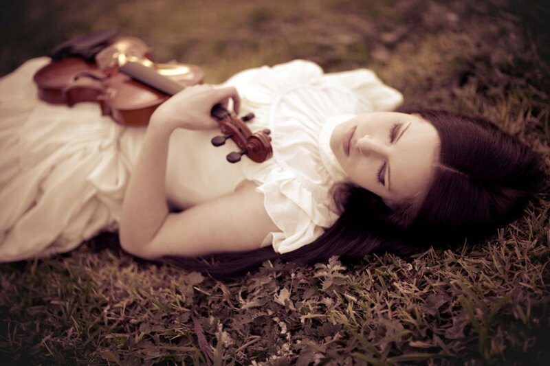 Woman Lying on Grass — White, Serene, Afternoon