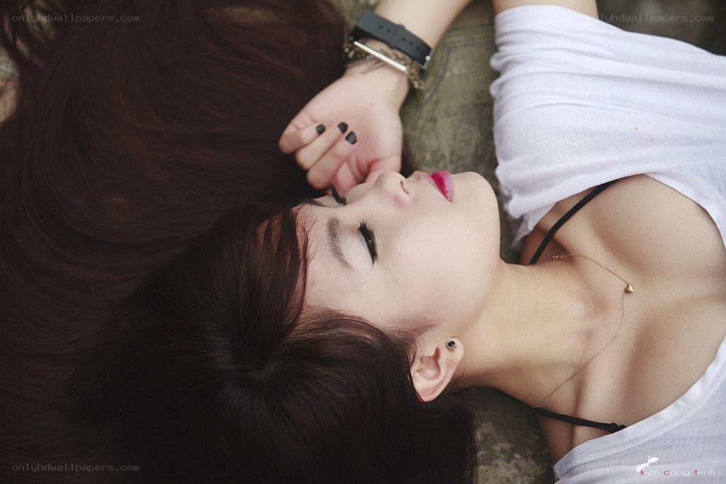 woman lying on ground