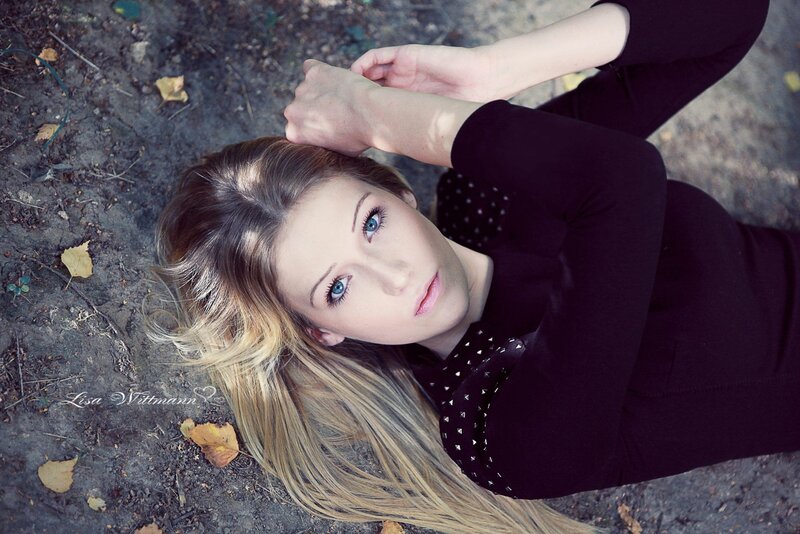 Woman Lying on Ground — Black, Calm, Autumn, Photograph