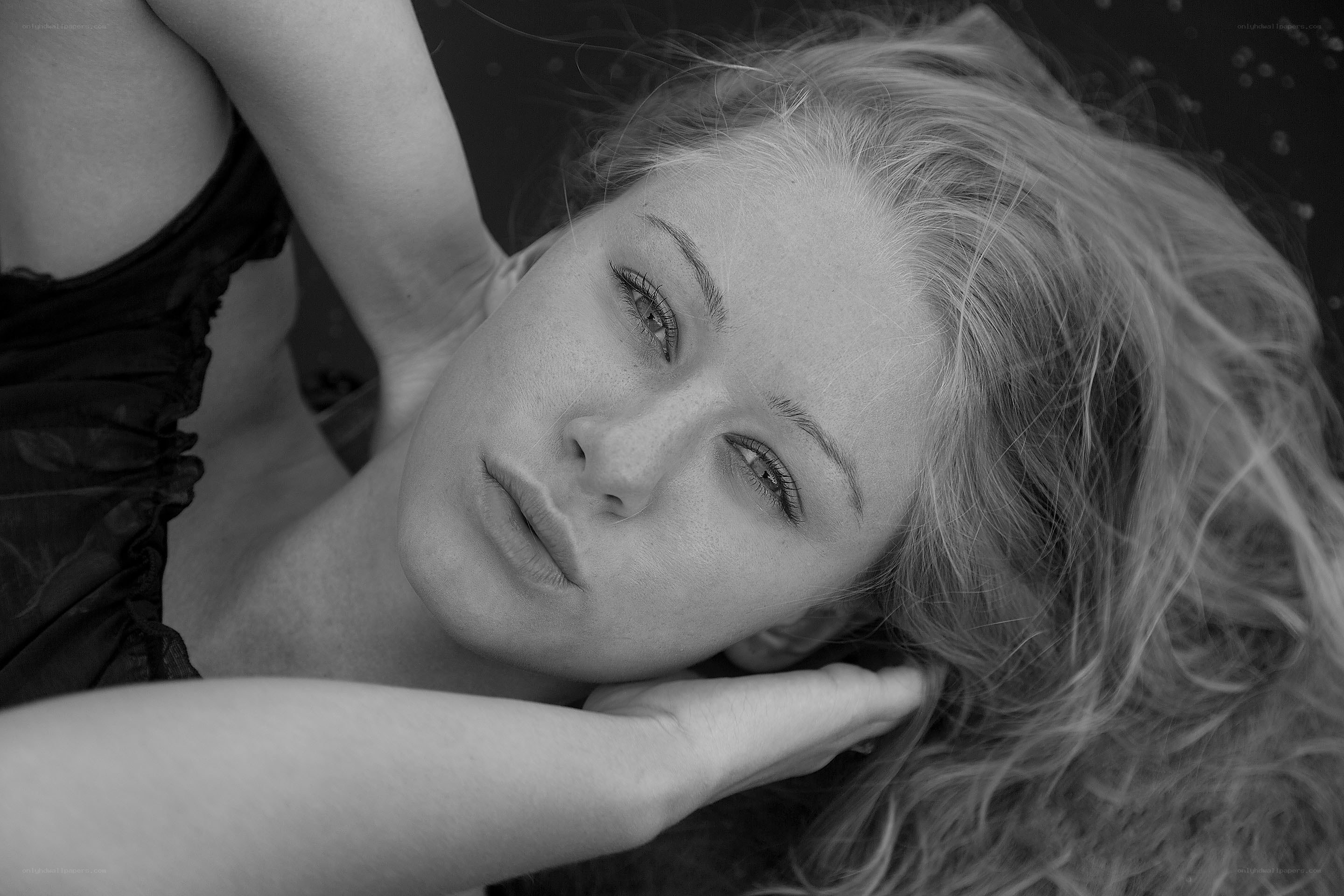 woman lying on her back