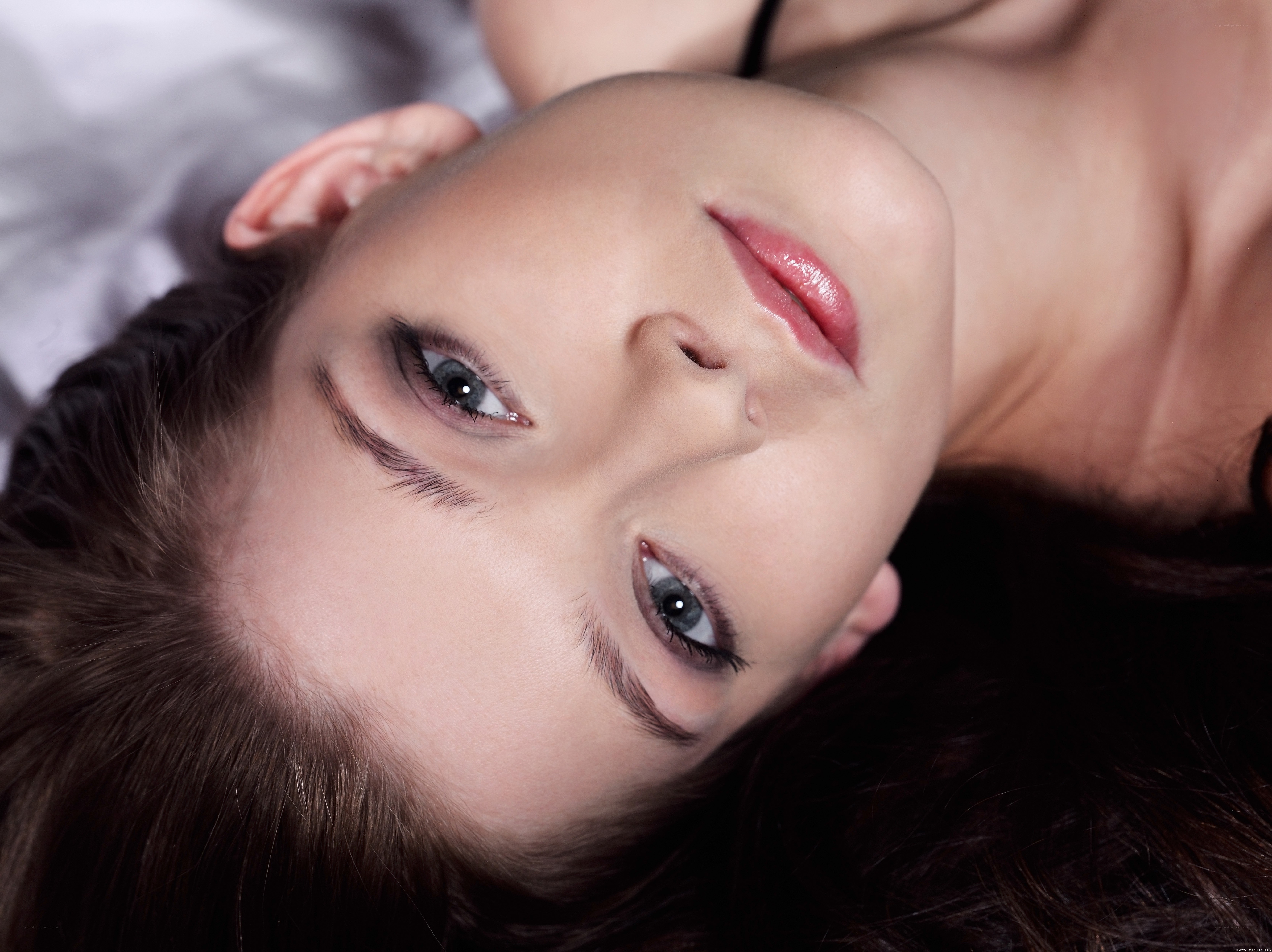woman lying on her back