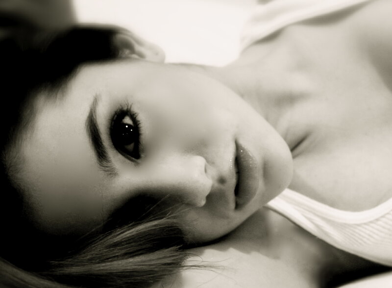 woman lying on her side