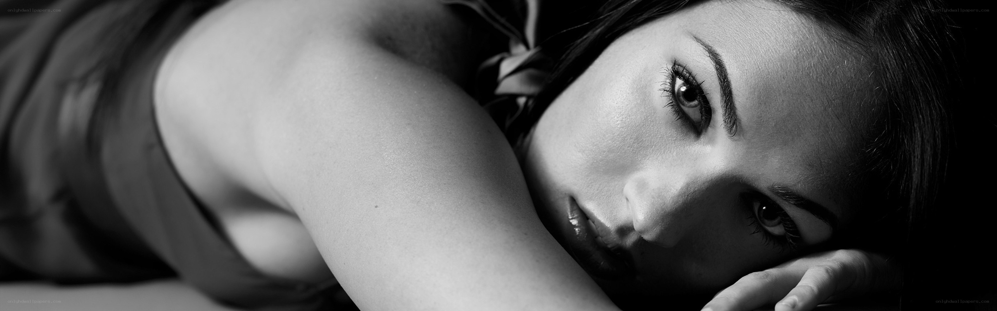 woman lying on her side