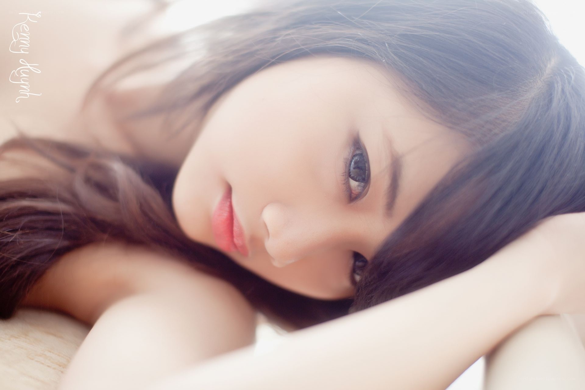 woman lying on her side