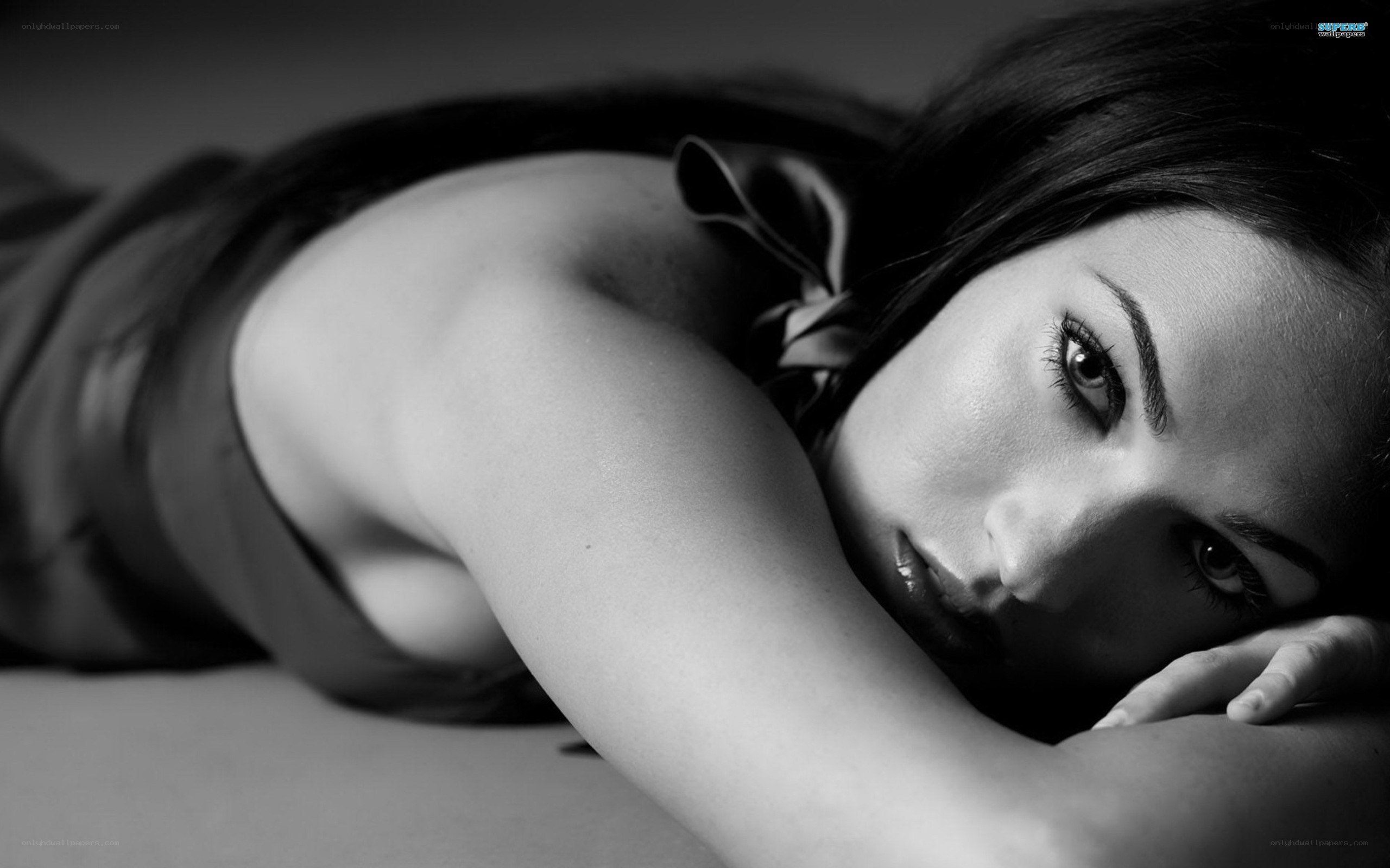 woman lying on her side