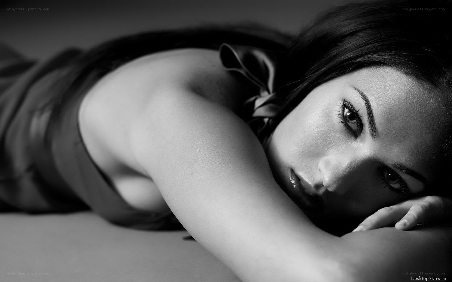 woman lying on her side