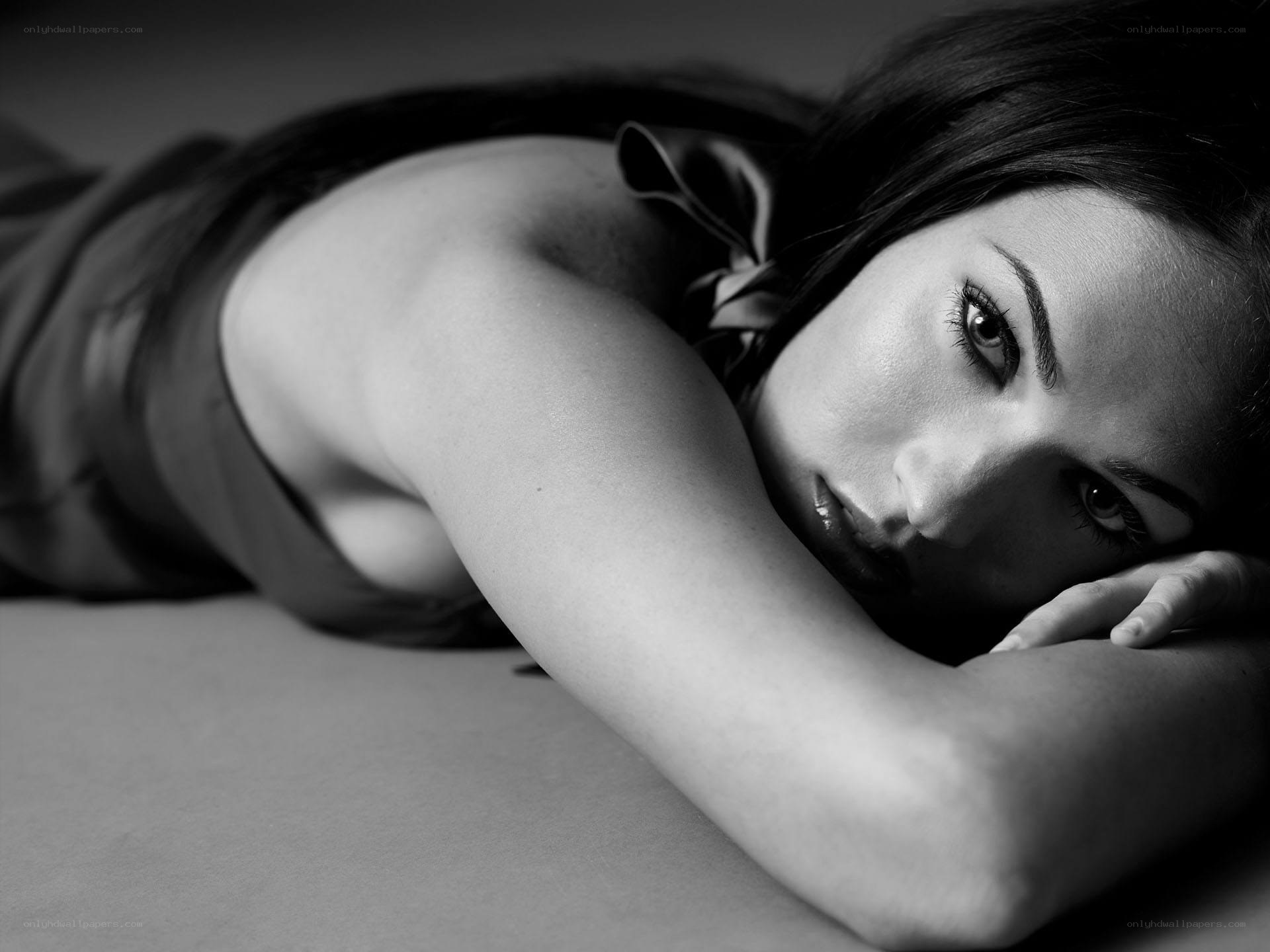woman lying on her side