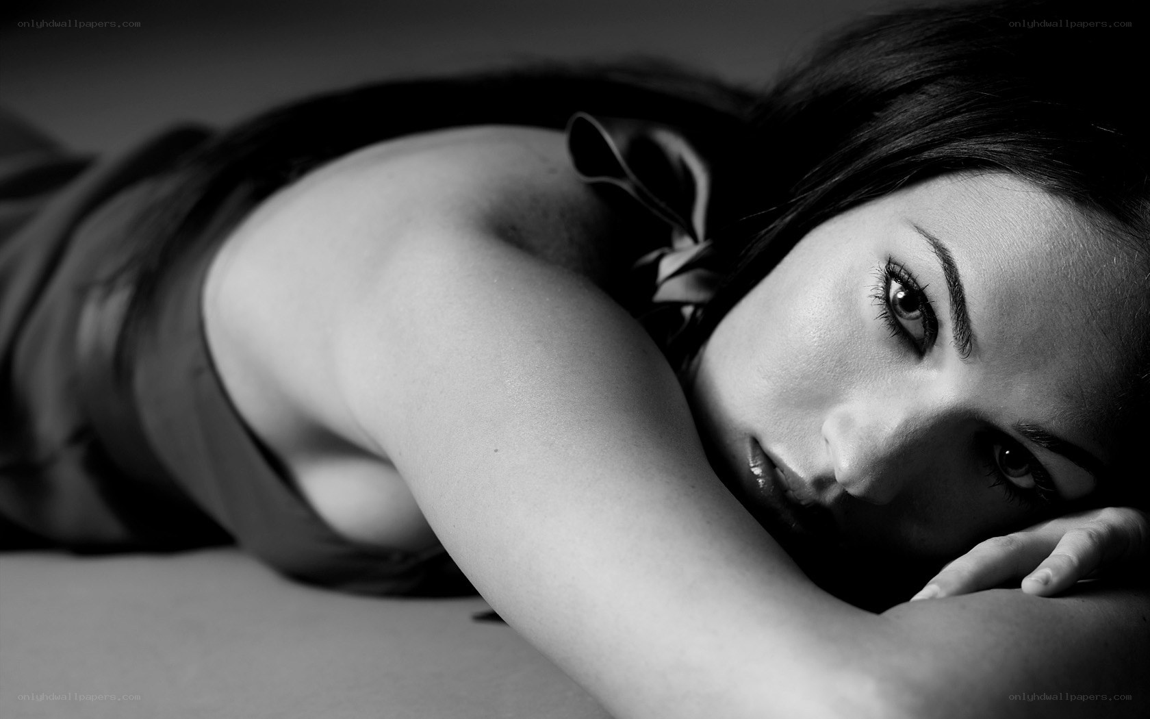 woman lying on her side