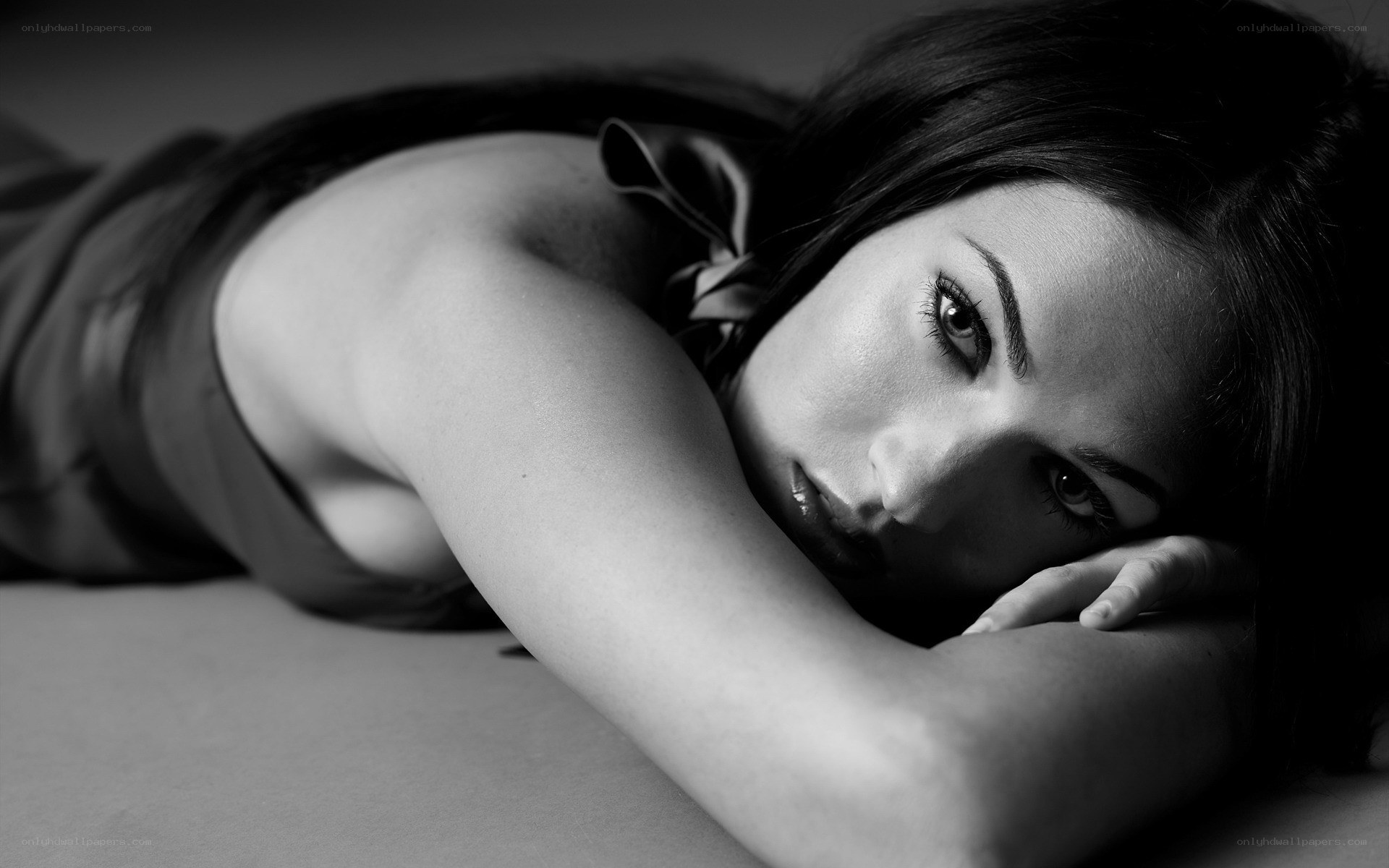 woman lying on her side