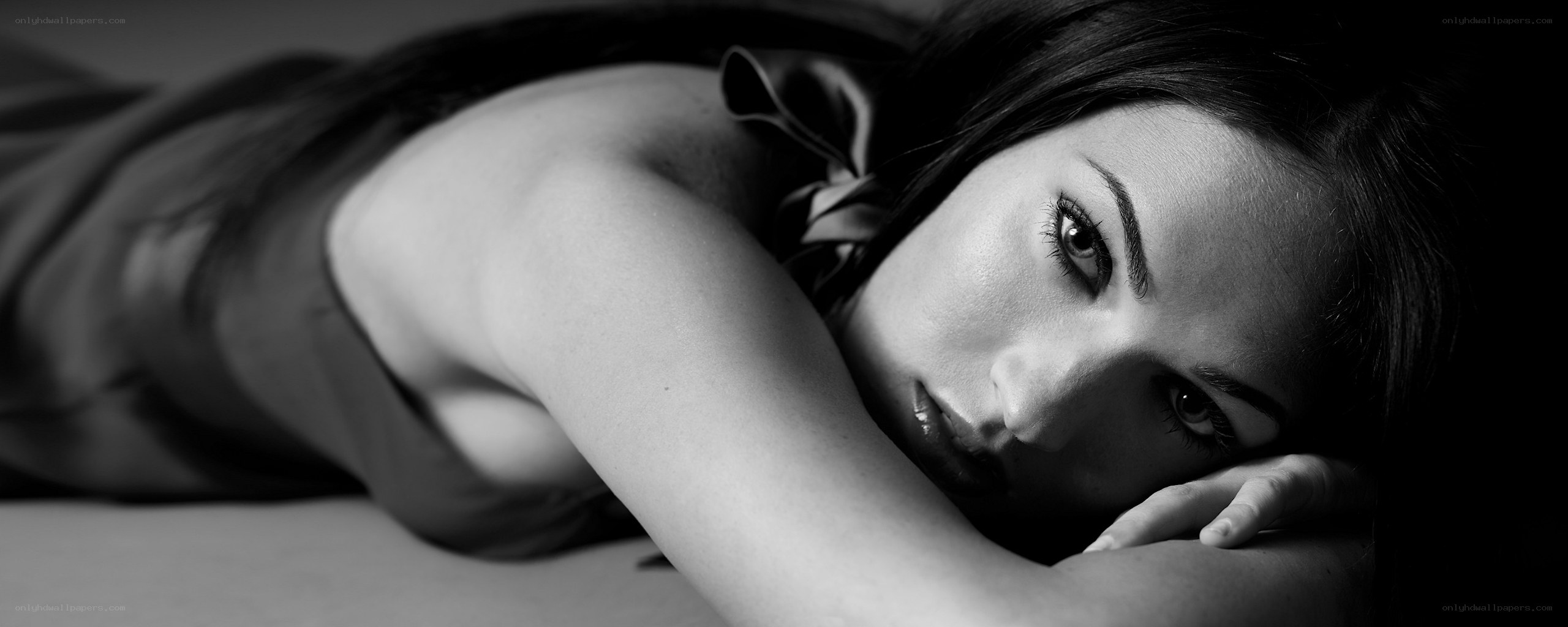 woman lying on her side