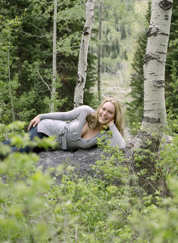 Woman Lying on Rock — Green, Serene, Summer