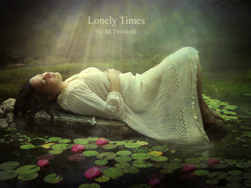 Woman Lying on Rock — Green, Serene