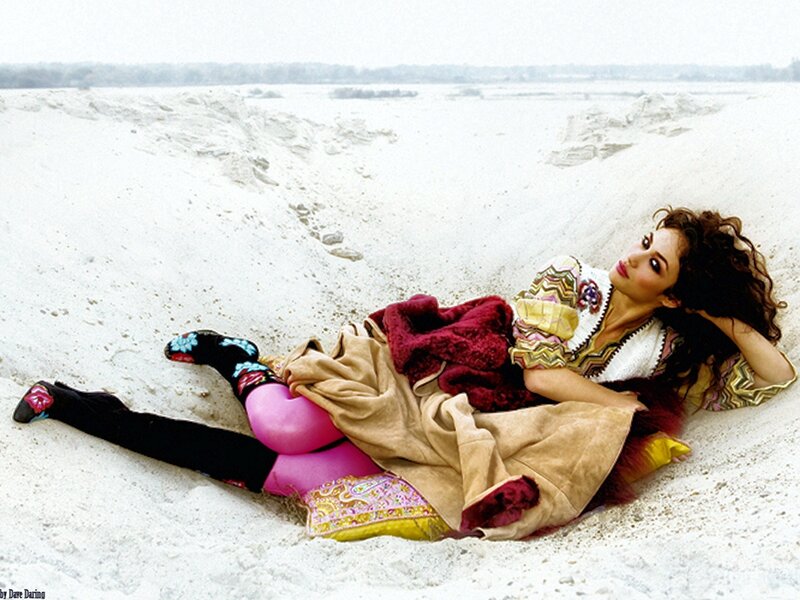 Woman Lying on Sand — White, Calm