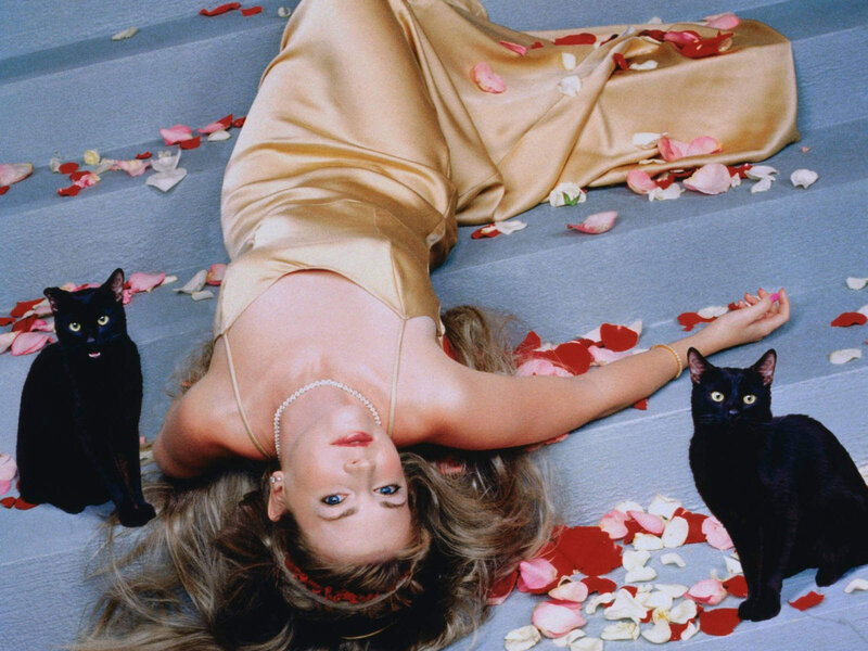 Woman Lying on Stairs — Blue