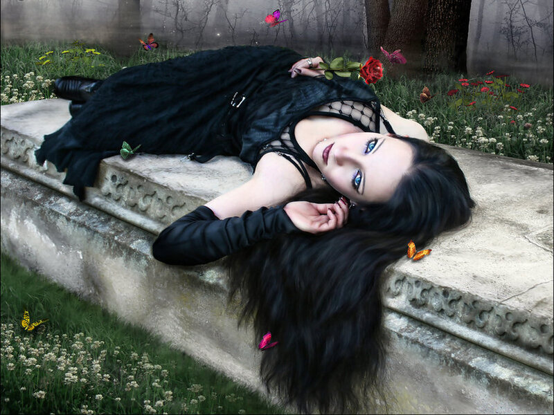 Woman Lying on Stone — Black, Melancholic
