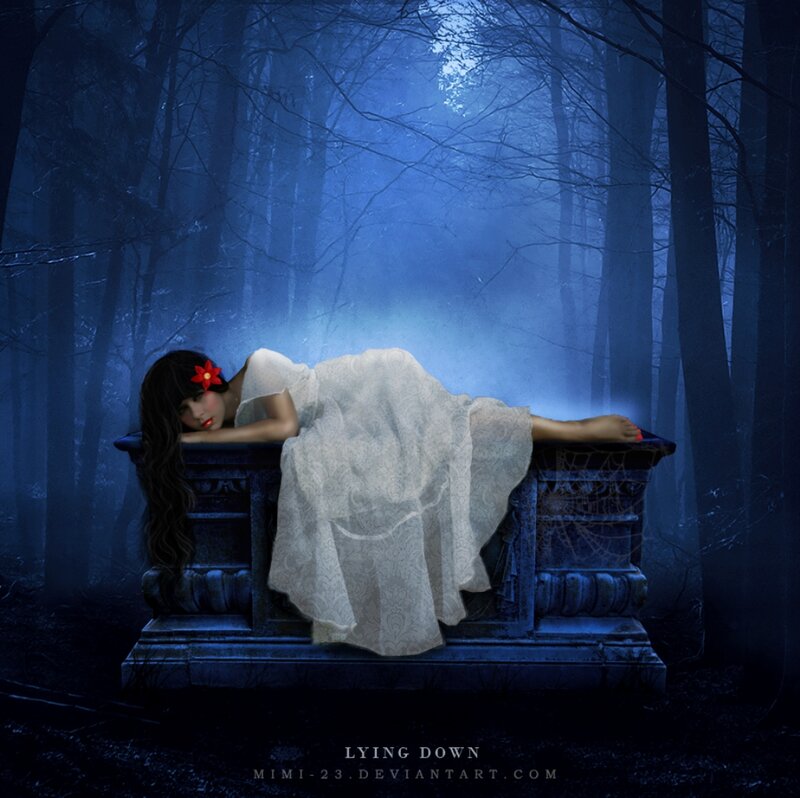 Woman Lying on Tomb