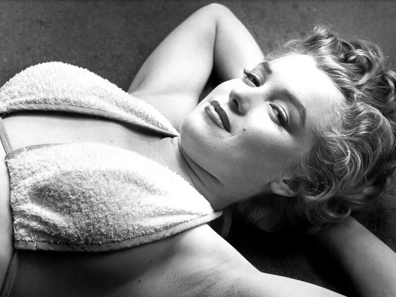 Woman Lying on Towel — Black